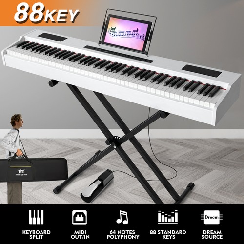 Mustar white keys full - white, 88